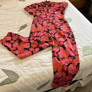 Mixed by Nasrin Pink and Red flowered Jumpsuit